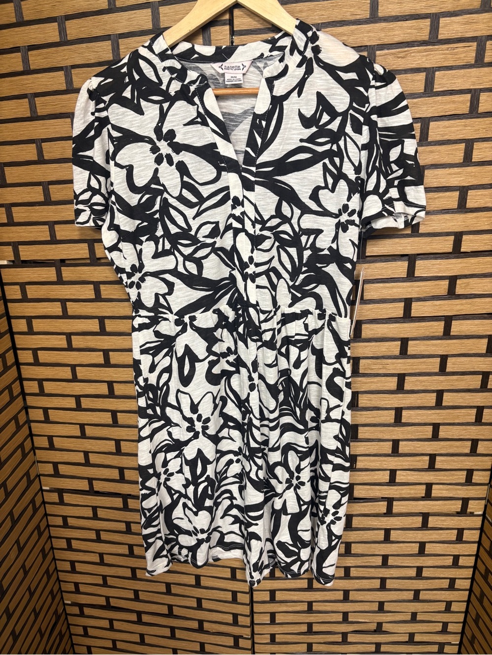 Nanette Lepore white and black floral dress size medium